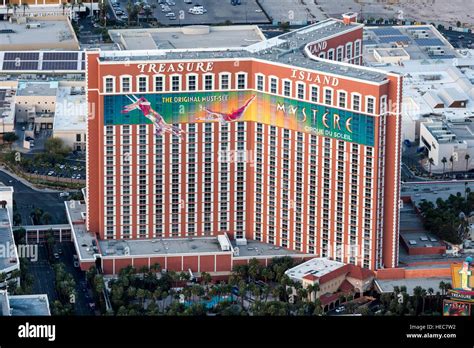 Aerial View Of The Treasure Island Hotel Las Vegas Stock Photo Alamy