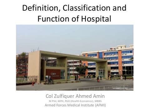 Definition Classification And Function Of Hospital