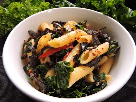Dried black fungus and wood ear mushrooms require rehydration. Kale and Woodear (Black) Fungus Aglio E Olio Pasta Recipe ...