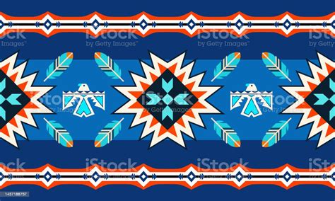 Colorful Geometric Patterns Of Native American Stock Illustration