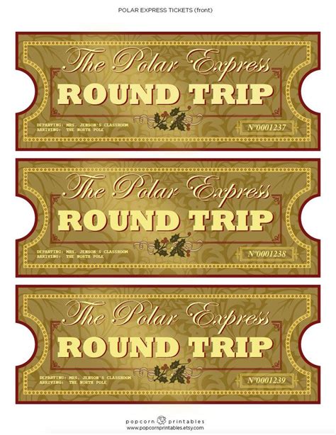 Polar express train ticket printable