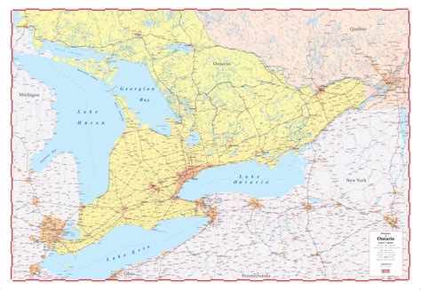 Super Large Map Of Southern Ontario 2021 Edition Laminated 48 X 72