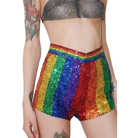 Burning Man Easy Tiger Dream In Rainbow Sequin Shorts 95 Liked On