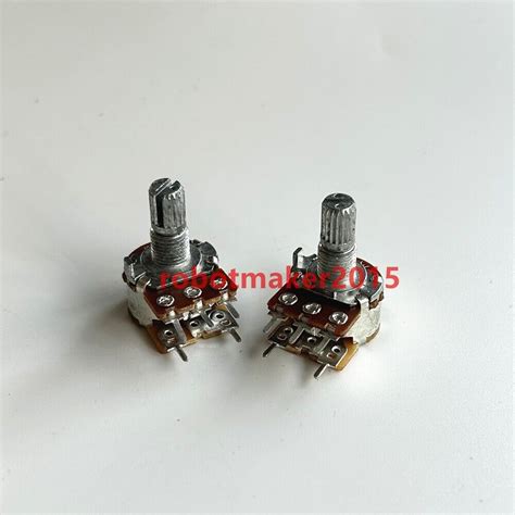 5pcs B50k 50k Wh148 5 Pins Potentiometer With Switch Shaft 15mm 5 Pin