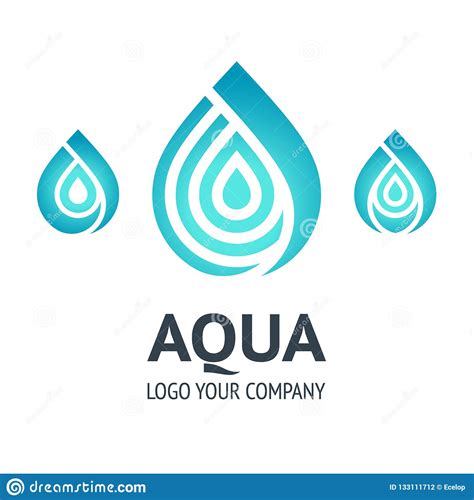 Water Drop Symbol Blue Logo Template Icon Stock Vector