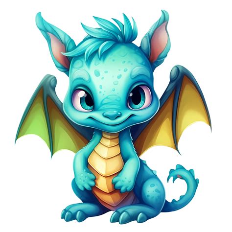 Cute Baby Dragon Clipart Illustration Ai Generative 28752072 Png