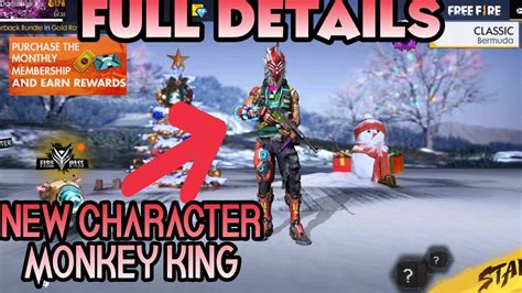 Check yourfree fire mobile account for the resources. FREE FIRE NEW CHARACTER MONKEY KING Il SUN WU KONG |I ...