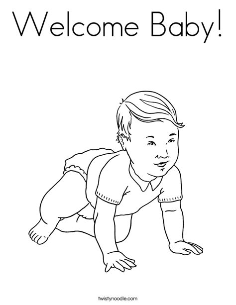 Welcome Baby Coloring Page - Twisty Noodle