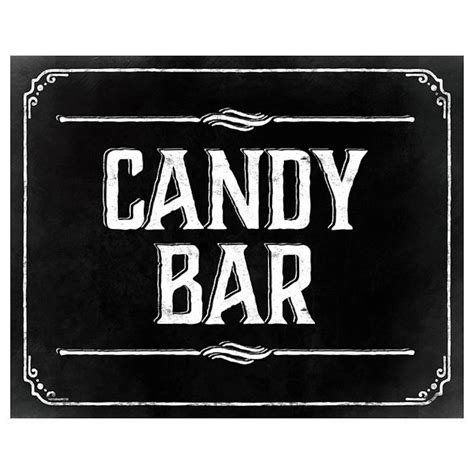 Candy Bar Sign Printable Rustic Wedding Decor Wedding Sweets Etsy