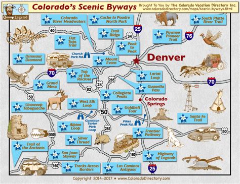Colorado Scenic Byways Map Drive Loop Co Vacation Directory