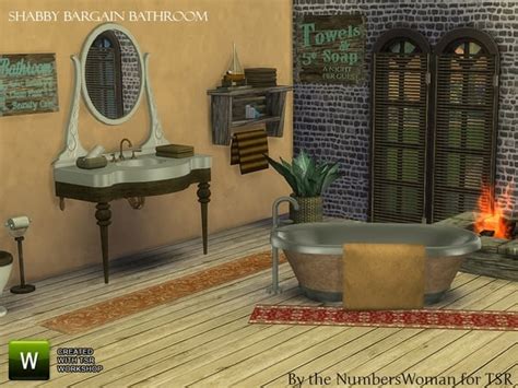 The Sims 4 Custom Content Shabby Chic Bathroom
