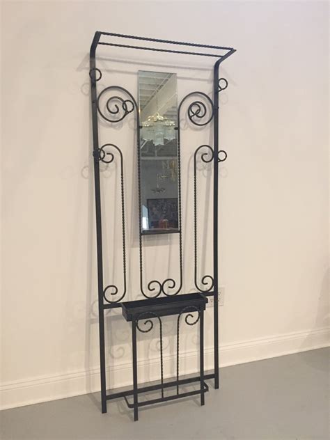 French Art Deco Wrought Iron Hall Tree Modernism