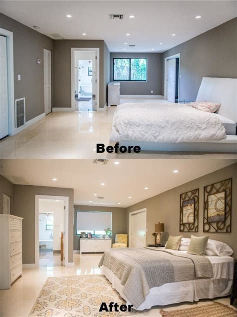 A great rule of thumb for staging a bedroom is to think of capturing the look and feel of a luxury hotel suite. Staging before and after pictures of this bedroom at 3025 ...