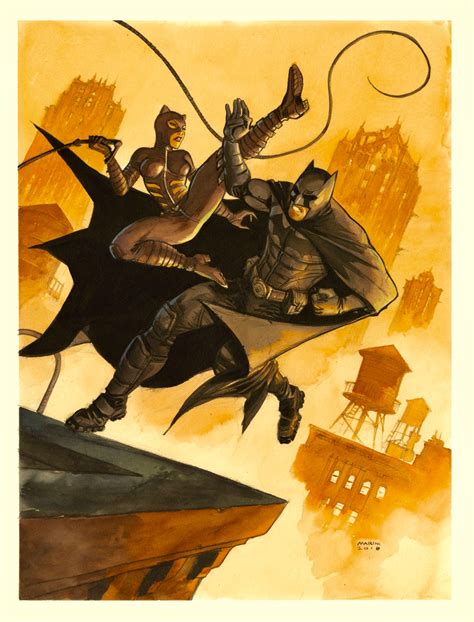 Catwoman Vs Batman Par Enrico Marini Illustration Originale