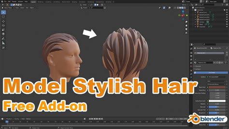 Modeling Stylish Hair In Blender Free Add On Youtube
