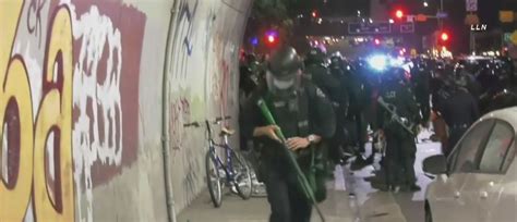 Lapd Officers Fire Rubber Bullets In Clash With Protesters Arrested