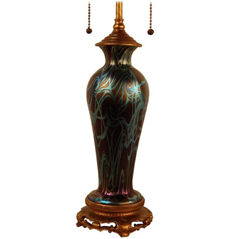 American Art Glass Table Lamp By Victor Durand At 1stdibs