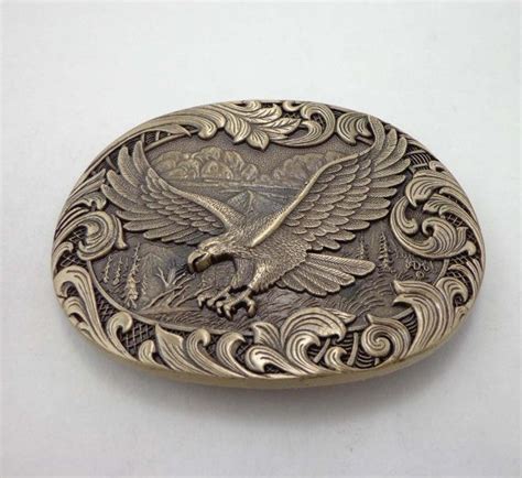 Mens Belt Buckle Award Design Solid Brass American Eagle Etsy Mens