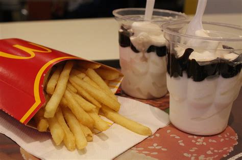 French Fries And Ice Creams For Snacks Aesthetic Food Food Mcdonalds Fries