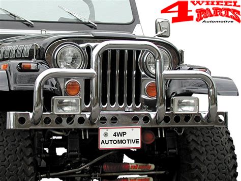 Grille Overlay Applique Stainless Steel Polished Jeep Cj Year 76 86 4