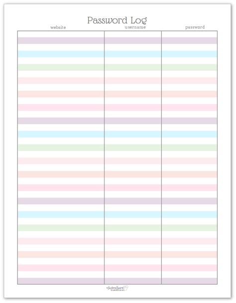 Colourful Address Book And Password Log Printables Planner Printables