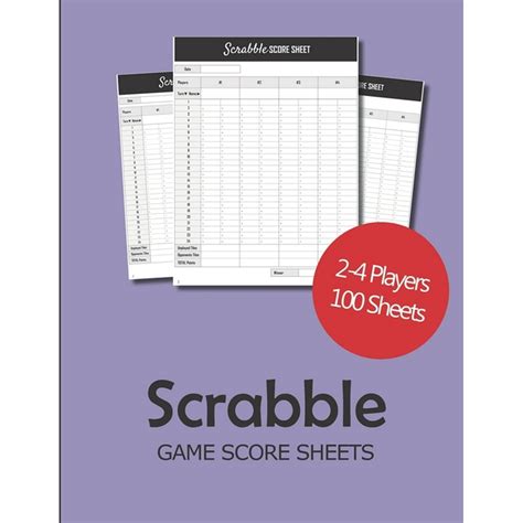 Scrabble Game Score Sheets Scrabble Score Pad For 2 4 Players 100
