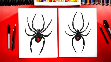 How To Draw A Black Widow Spider Art For Kids Hub