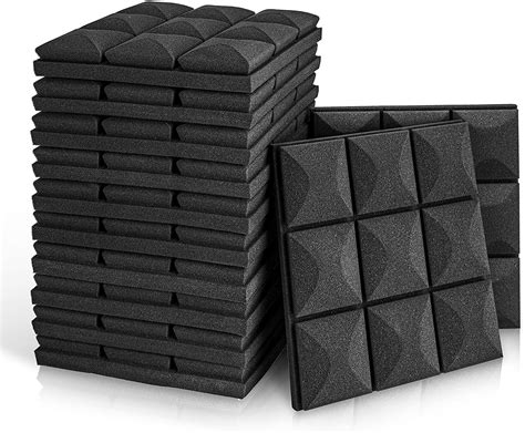 Fstop Labs Acoustic Foam Panels 12 Pack Black 2 X 12 X 12 Mushroom
