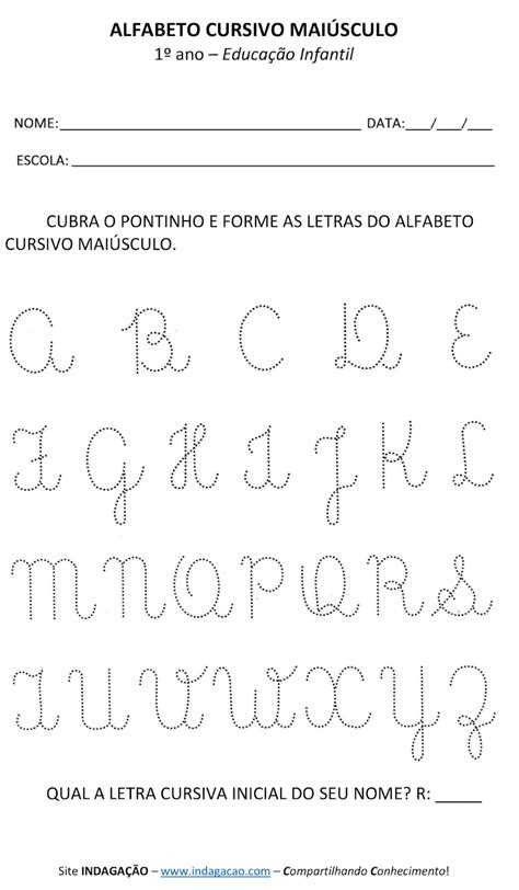 Alfabeto Portugues Cursivo Maiusculo Minusculo