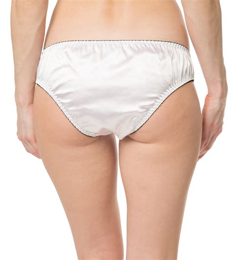 Bianco In Raso Frilly Sissy Mutandine Bikini Slip Biancheria Intima
