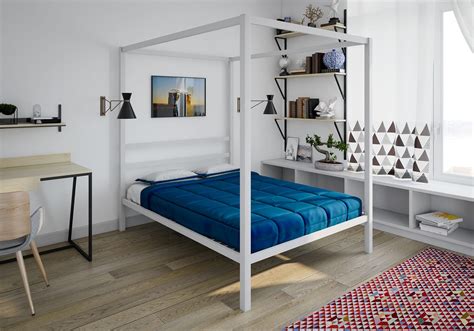 Dorel Modern Metal Canopy Bed Bed Kingdom