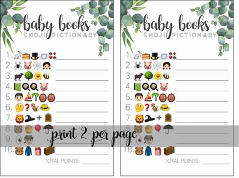 This is a new version of the classic pictionary game and it is more easy to play. Baby Shower Emoji Pictionary Game with answer key | Etsy