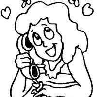 Desenho De Monica Jovem Falando Ao Telefone Para Colorir Tudodesenhos