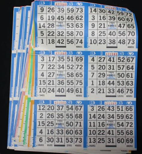 Bingo Paper Cards Sheets 6 On 5 Blue Border 25 Packs 1600 Picclick