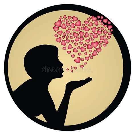 Girl Blowing Kiss Silhouette Stock Vector Illustration Of Kissing Love 23675745