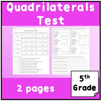 Quadrilateral Test By Catherine Arnold Tpt