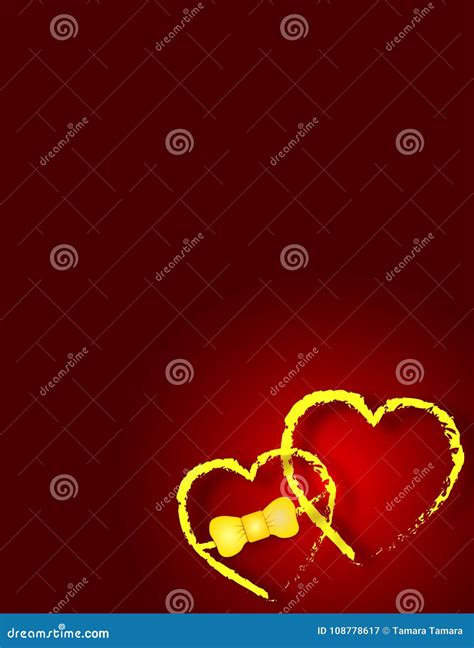 Burgundy Background With Gold Hearts Stock Vector Illustration Of