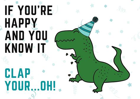 Funny Dinosaur Birthday Greeting Card Etsy