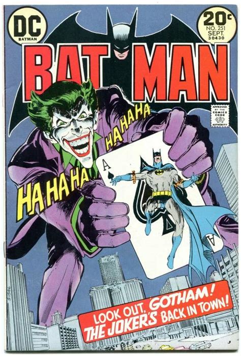 Batman 251 Dc 1973 Classic Joker Playing Card Cover Comic Neal Adams