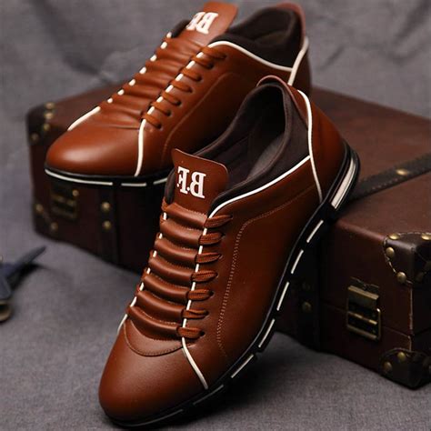 Fashion Mens Shoes Casual Loafers Mocassin Homme Breathable Lace Up