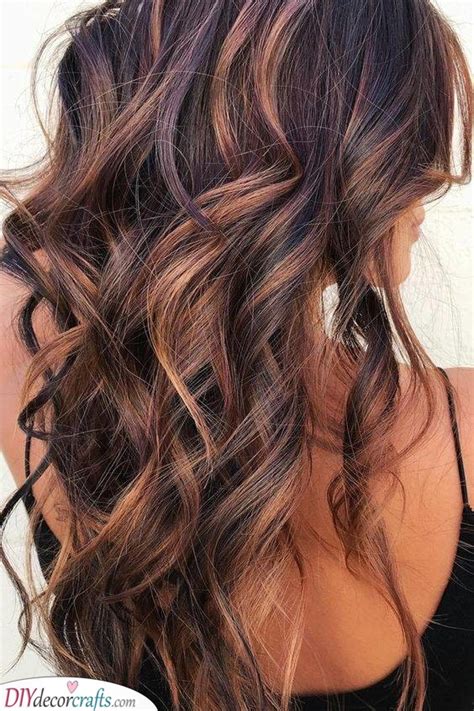 Dark hair with blonde feathers. Hair Color Ideas for Brunettes for Summer-Hair Colour ...
