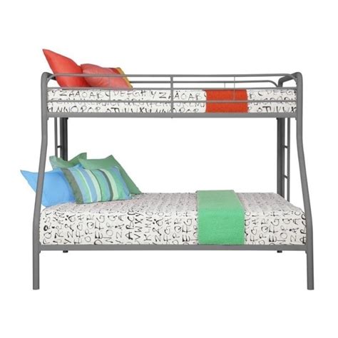 Metal Twin Over Full Bunk Bed In Silver 5418096
