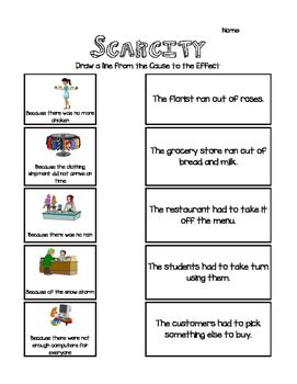 Students need to be able to decompress and destress too. SCARCITY Cause & Effect Activity by Teaching Math With Mrs ...
