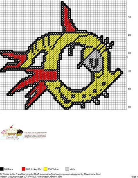 Please consider donating a small amount if you are able. Dr. Seuss Letter O WH | Plastic canvas patterns, Canvas ...