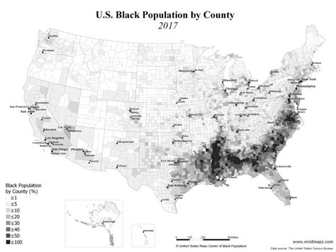 U S Black Population By County Vivid Maps