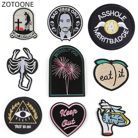 Zotoone Iron On Embroidery Heart Patch Diy Eyes Patches For Clothing