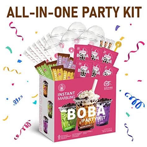 Os Bubble Boba Tea Kit Instant Marbling Boba Tea Party Kit 6