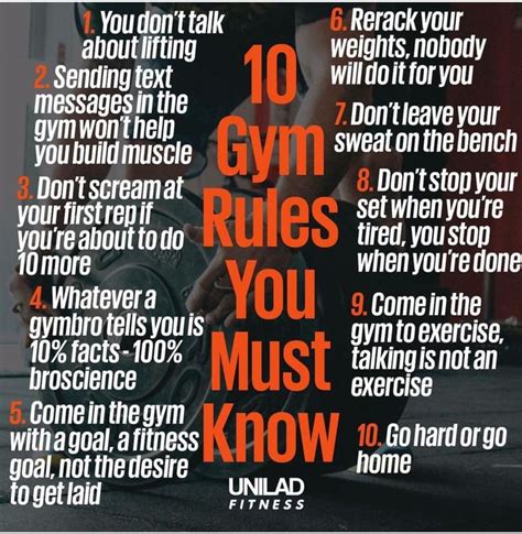 An Image Of A Person Doing Squats With The Words 10 Gym Rules You Must Know
