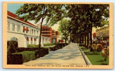 Postcard Ar Hot Springs Million Dollar Bathhouse Row Vintage Linen