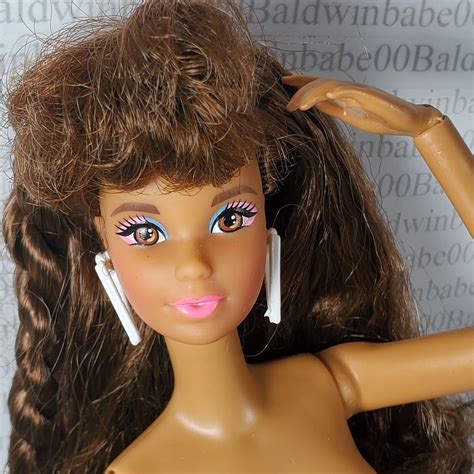 A6~nude Crimped Brunette Barbie Rewind Night Out Articulated Steffie Doll 4 Ooak Ebay